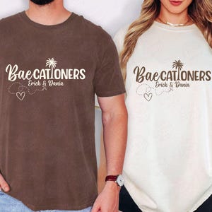 Custom Couple Matching Vacation Shirt, Baecationers Baecation Travel Shirt, Funny Couple Shirts, Honeymoon Wedding Gift Tshirt, His and Hers