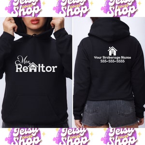 Custom Name Realtor and Brokerage Back Hoodie Sweatshirt, Personalized  Real Estate Life Gift Tshirt, Sweatshirt Shirt Closing Gift