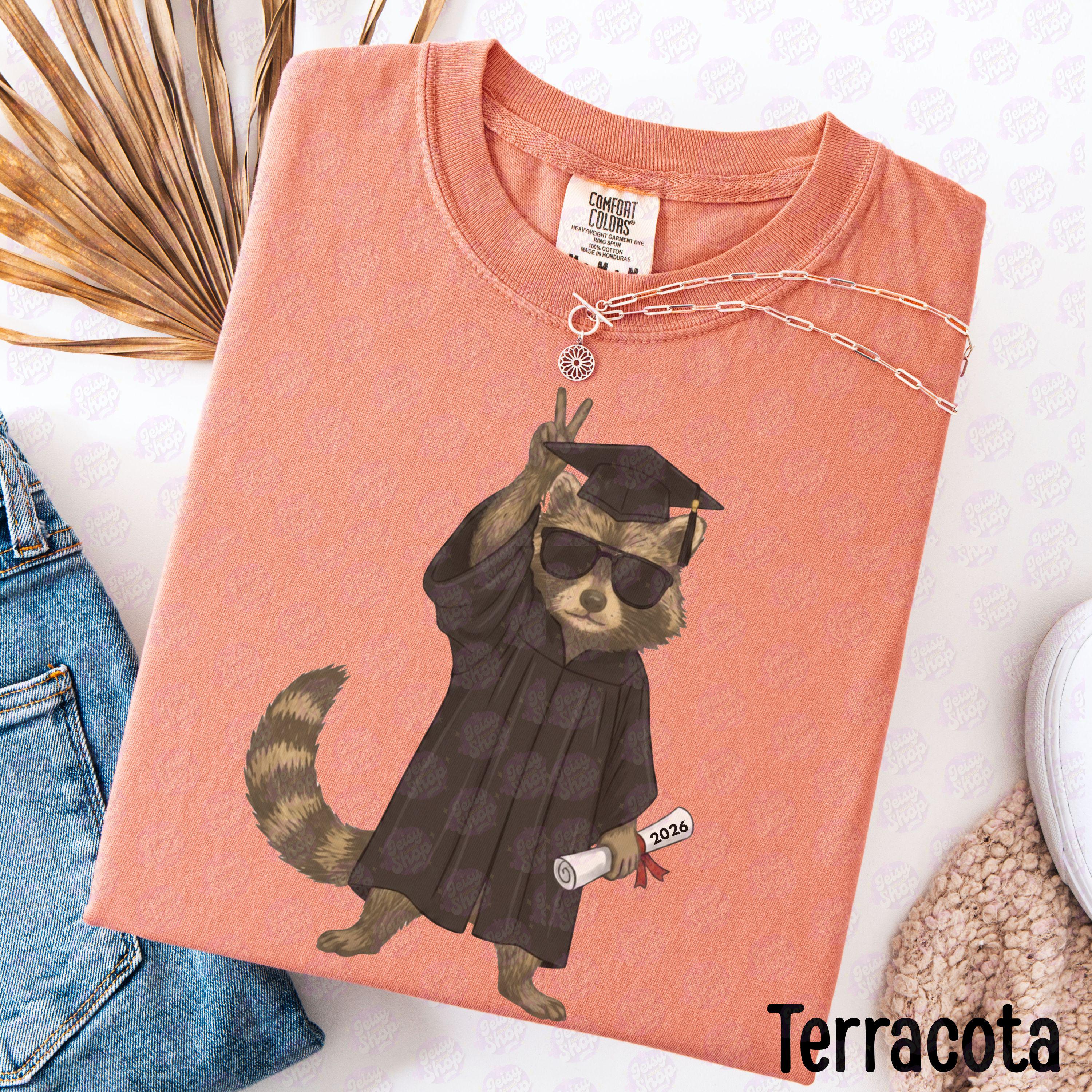 Senior Racoon Funny Raccoon Graduation Shirt, Senior Grad 2026 Tee, Funny Graduate ...