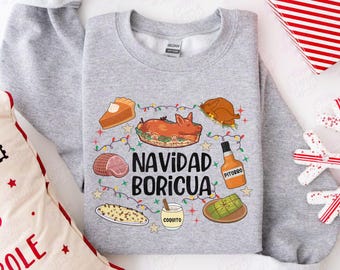 Navidad Boricua Shirt, Puerto Rican Spanish Christmas T-shirt, Coquito Pasteles Shirt,  Hispanic Latino Christmas Shirt, Gift for Latina Tee