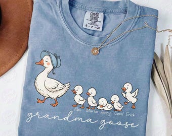 Custom Grandma Goose Comfort Colors® Shirt, Grandma Shirt, Mother's Day Gift, Goose Retro Gift for Granny Grandma, Grandmother Appreciation
