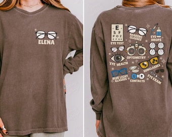 Optometry Life Long Sleeve Shirt, Optician Comfort Colors® Shirt, Optical Crew Shirt, Ophthalmology Student Optometrist Gift, Eye Glasses