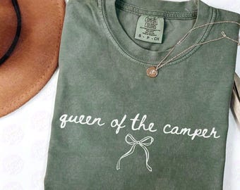 Queen of the Camper Comfort Colors® Shirt, Camping Gift for RV Life Travel, Funny Road Trip Shirt, Funny Camping Shirt, Rv Co Pilot Shirt,