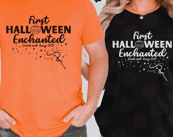 Custom Couple First Halloween Shirt, First Halloween Enchanted Tshirt, Halloween Matching Shirt, Cute Couple Halloween Party Costume Shirt