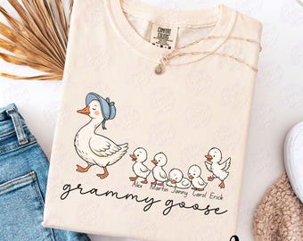 Custom Grammy Goose Comfort Colors® Shirt, Grandma Shirt, Mother's Day Gift, Goose Retro Gift for Grammy, Grammy Grandmother Appreciation