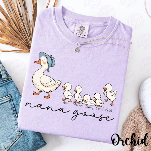 Custom Nana Goose Comfort Colors® Shirt, Grandma Shirt, Mother's Day Gift, Goose Retro Gift for Nana Grandma, Nana Grandmother Appreciation