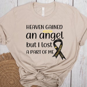 Custom Memorial RIP Shirt, Heaven Gained an Angel But I lost Part of Me Shirt, Personalized In loving Memory Shirt, Sympathy Funeral T Shirt