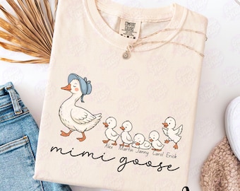 Custom Mimi Goose Comfort Colors® Shirt, Grandma Shirt, Mother's Day Gift, Goose Retro Gift for Mimi Grandma, Mimi Grandmother Appreciation