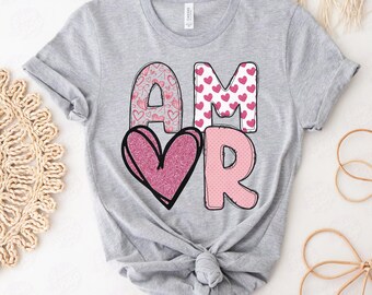 Camiseta Amor, camiseta del día de San Valentín, camiseta Love española, camiseta Amor, linda camiseta de San Valentín, regalo para esposa latina, camiseta con cita de amor Amor