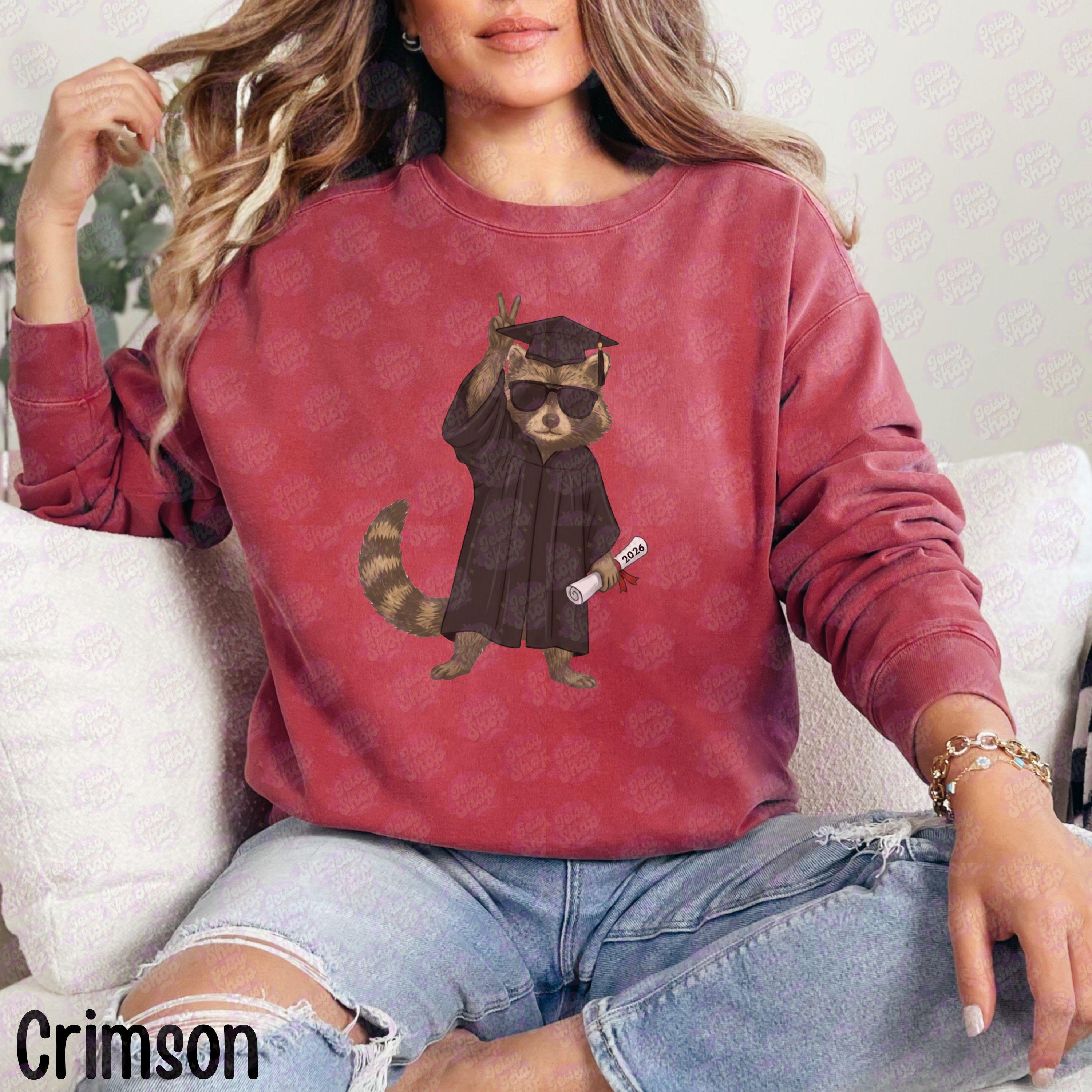 Senior Racoon Funny Raccoon Graduation Shirt, Senior Grad 2026 Tee, Funny Graduate ...