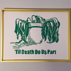 Til Death Do Us Part 9x12 Ready to Frame Hand Carved and Printed Art
