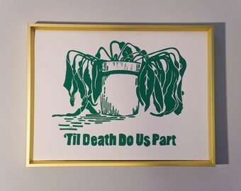 Til Death Do Us Part 9x12 Ready to Frame Hand Carved and Printed Art