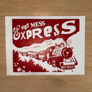 Hot Mess Express | 9x12&quot; Ready to Frame Linocut Print
