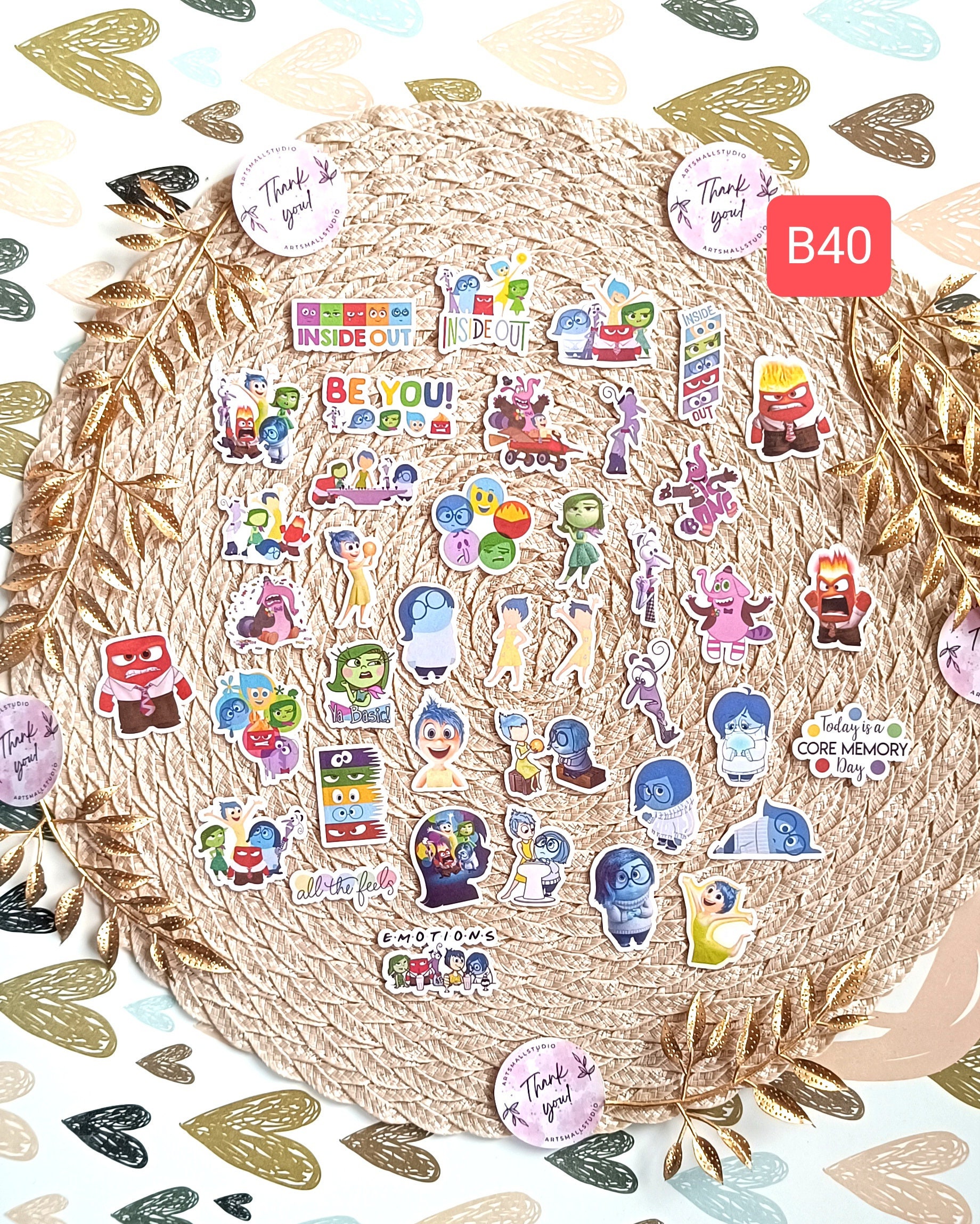 In Out Sticker Design Inside Out Disney Pack 40 STICKERS - Etsy