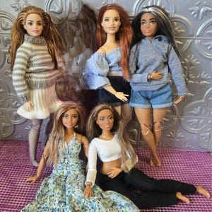 Curvy Girl Fashion Doll 12 in Realistic Clothes for Made-to-move Hybrids Doll 11 pc~ NO DOLLS No Shoes Curvy Fashion Doll Shorts & blouse