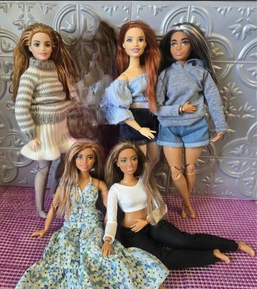 Curvy Girl Fashion Doll 12 in Realistic Clothes for Made-to-move Hybrids Doll 11 pc~ NO DOLLS No Shoes Curvy Fashion Doll Shorts & blouse