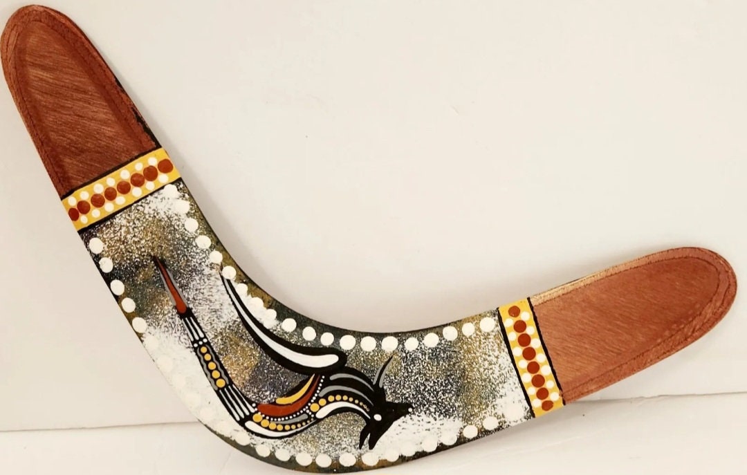 Authentic Australian Boomerang HAND PAINTED Collector Beautiful Art