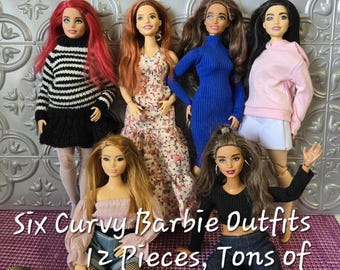 Curvy Girl Fashion Doll, Realistic Clothes For Made-to-move Hybrids, OOAK ~ NO DOLLS 12 pc~ No Shoes, Curvy Fashion Doll Shorts & Pants set
