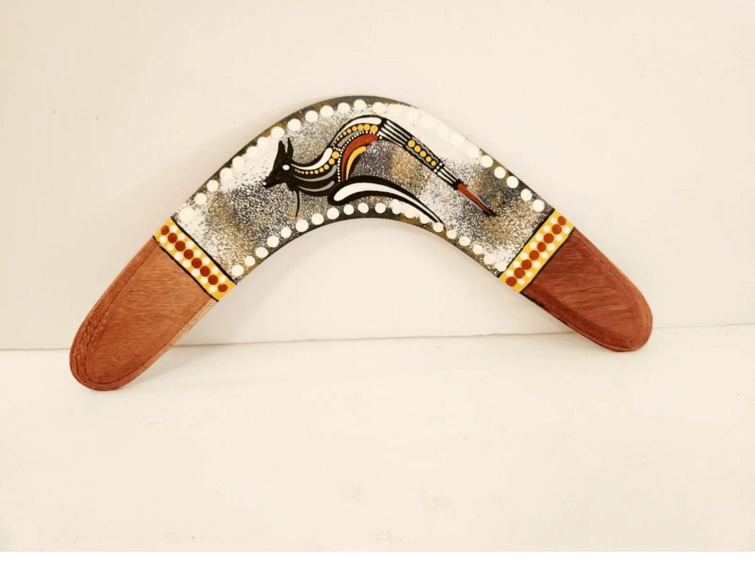 Authentic Australian Boomerang HAND PAINTED Collector Beautiful Art