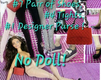 Curvy Girl Fashion Doll 11.5 inch Quality Curvy & Tall fashion doll Shoes see Pic Shoes For Made-to-move Hybrids OOAK ~ NO DOLLS 12 pc Purse