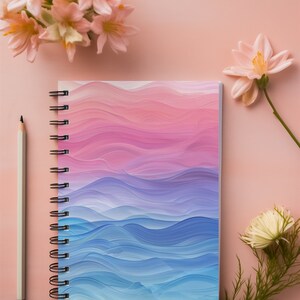 Springtime Ombre Spiral Notebook, Cute Design, Lined Pages Notebook ...