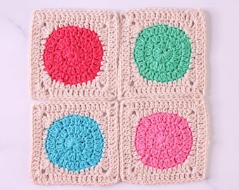 Granny Square Pattern, Solid Granny Square, Circle in a Square Crochet Pattern | PDF DOWNLOAD