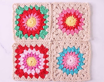 Sunburst Granny Square Pattern, Flower Granny Square, Flower Granny Square Crochet Pattern | PDF DOWNLOAD