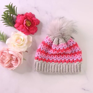 Crochet Beanie Pattern, Easy Beanie Crochet Pattern, Crochet Hat Pattern | V-STITCH Beanie Pattern | PDF DOWNLOAD