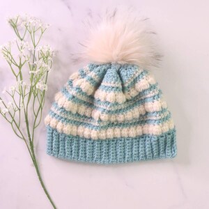 Crochet Beanie Pattern, Easy Beanie Crochet Pattern, Crochet Hat Pattern | Bobble Beanie Pattern | PDF DOWNLOAD
