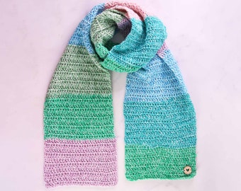 Patrón de bufanda de crochet doble, patrón de bufanda de crochet para principiantes, patrón de crochet fácil para bufanda / DESCARGA PDF