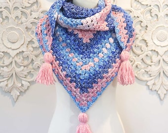 Triangle Crochet Scarf Pattern, Easy Wrap Scarf Crochet Pattern, Triangle Wrap Crochet Scarf | Triangle Wrap Scarf Pattern | PDF DOWNLOAD