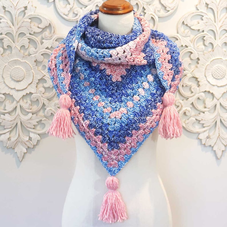 Triangle Crochet Scarf Pattern, Easy Wrap Scarf Crochet Pattern ...
