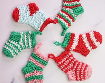 Weihnachtsstrumpf Häkelanleitung, Mini Strumpf Häkeln Weihnachten, Ornament Muster häkeln | PDF-DOWNLOAD
