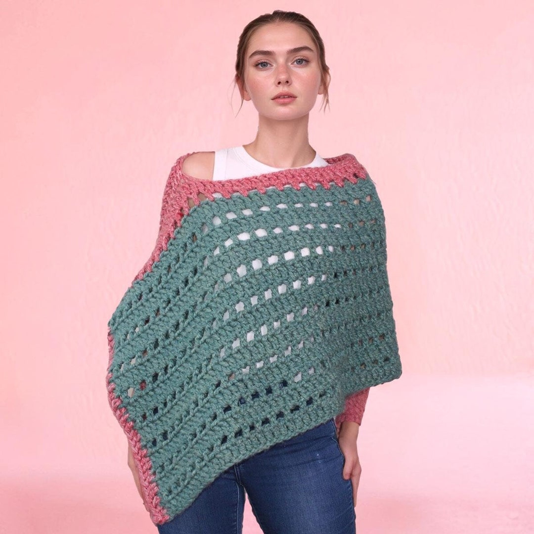 Chunky Crochet Poncho Pattern, Wrap Crochet Pattern | PDF DOWNLOAD - Etsy