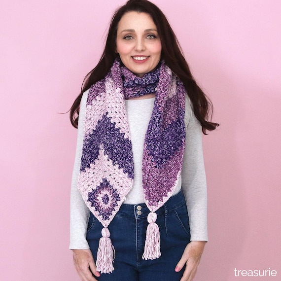 Chevron Granny Stitch Scarf Crochet Pattern Easy DIY Scarf