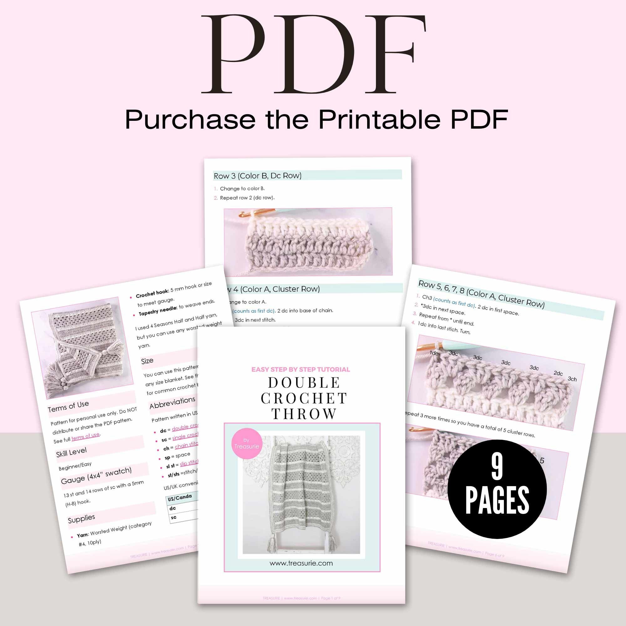 15+ Double Crochet Blanket Pattern Double Crochet Blanket Pattern, Granny Stripe Blanket Pattern, Blanket