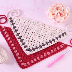 Bandana Crochet Pattern + VIDEO Hair Kerchief Scarf, Crochet Hair Scarf +VIDEO | PDF Download