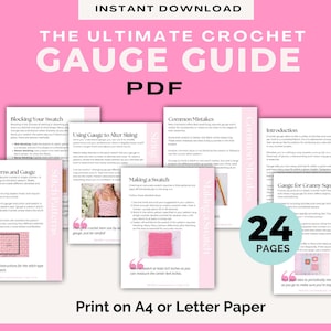 Crochet Reference Sheets, Crochet Cheat Sheets, Crochet Gauge, How to Crochet, Printable Crochet | PDF DOWNLOAD