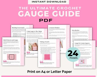 Crochet Reference Sheets, Crochet Cheat Sheets, Crochet Gauge, How to Crochet, Printable Crochet | PDF DOWNLOAD