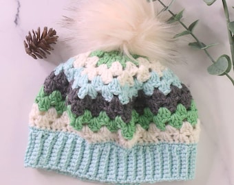 Crochet Beanie Pattern, Easy Quick Granny Stitch Hat Crochet Pattern | Granny Beanie Pattern | PDF DOWNLOAD