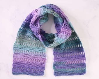 Crochet Scarf Pattern, Easy Scarf Crochet Pattern, Beginner, Easy | Mesh Scarf Pattern | PDF DOWNLOAD