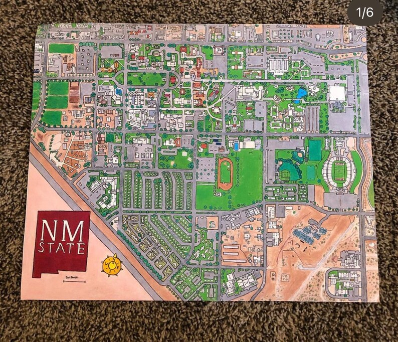 NMSU Map Poster - Etsy