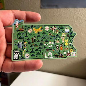 Pennsylvania Pixel Map Magnet