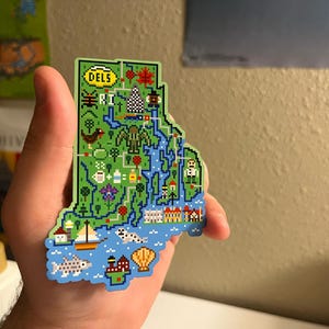 Rhode Island Pixel Map Magnet