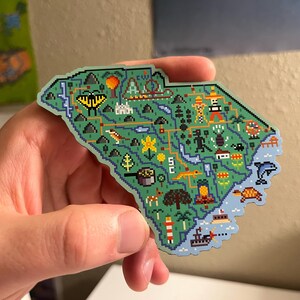 Pixelmagneetkaart South Carolina