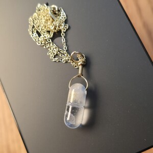 Prescription Pill #18 Capsule Pendant Necklace - Unique Jewelry for Mental Health Medication Support #18