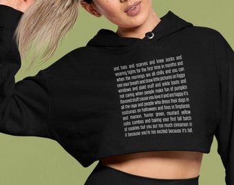 Fall Tumblr Post Women's Cropped Hooded Sweatshirt