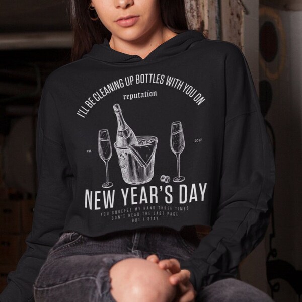 Ich werde Flaschen mit Ihnen am Neujahrstag sauber machen Frauen-mit Kapuze-Sweatshirt