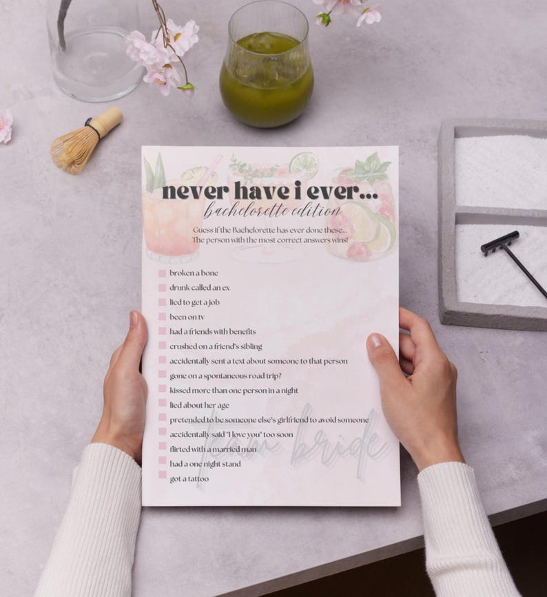 Never Have I Ever, Printable Bachelorette Party Games, Fun Bachelorette ...