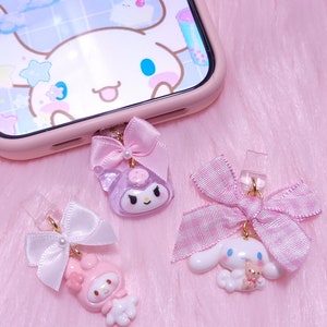 Cute Phone Charm, Charging Insert Samsung Flip 5, iPhone 14 15 Keychain Accessories Kawaii| Kindle, iPad, Tablet | Dust Plug, 3DS 2DS